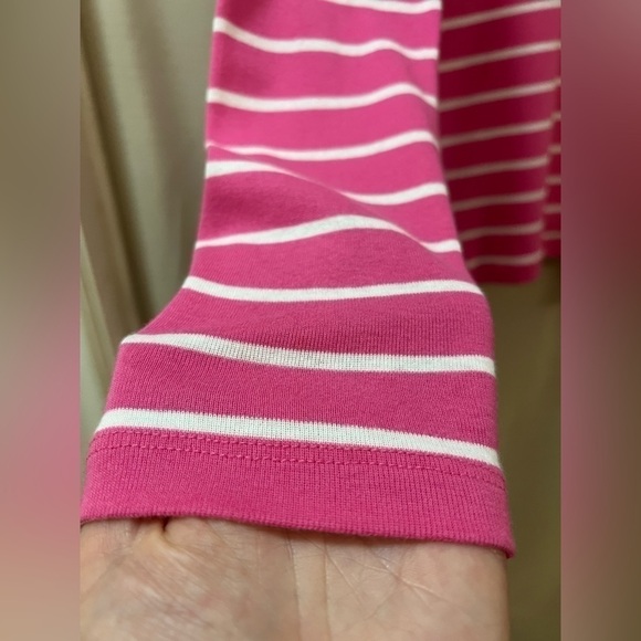 ⚫️ BOGO Pink and white striped Lauren Ralph Lauren women’s ruffled top size m - Picture 3 of 7